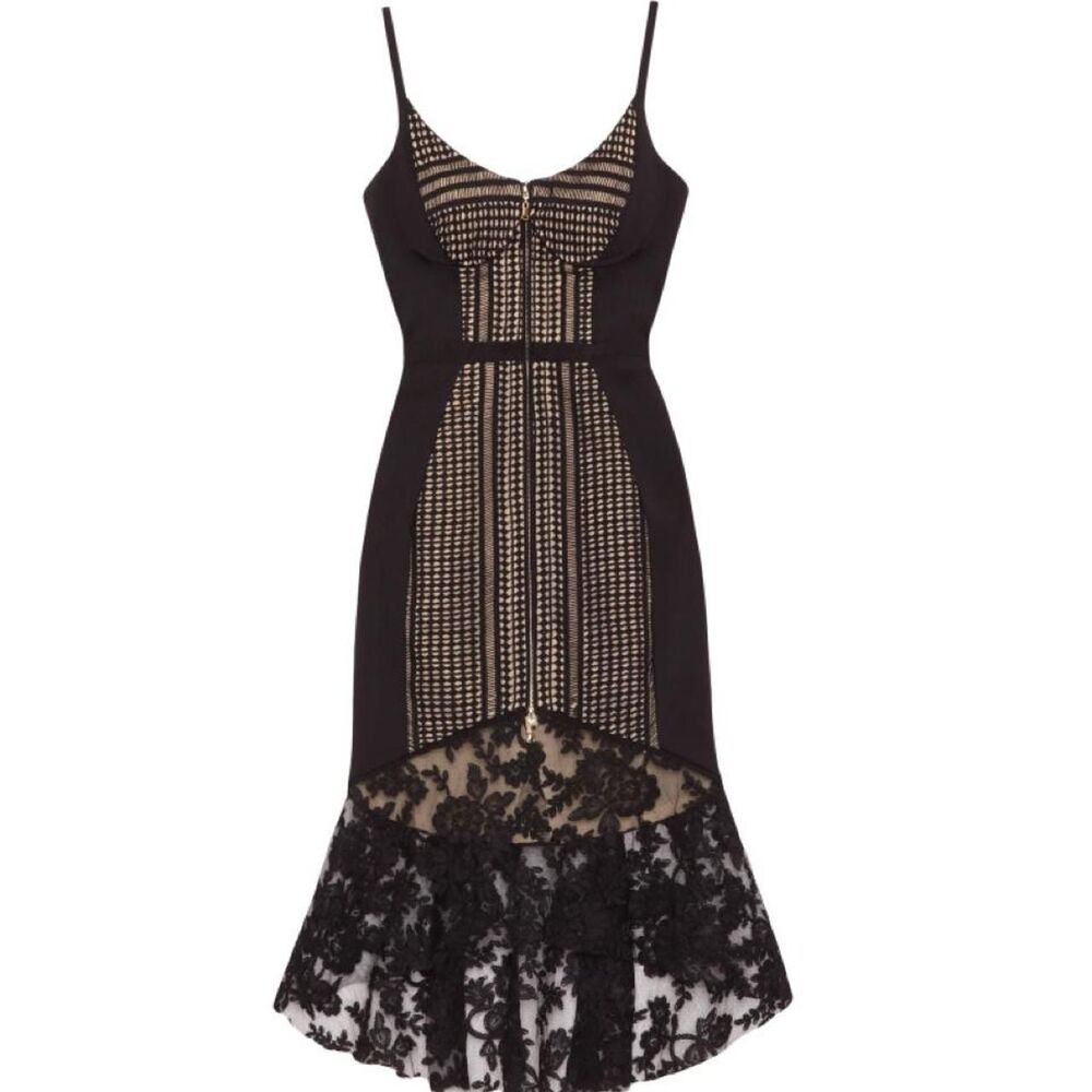 Three Floor Black lace midi dress with zipper - Picture 6 of 8